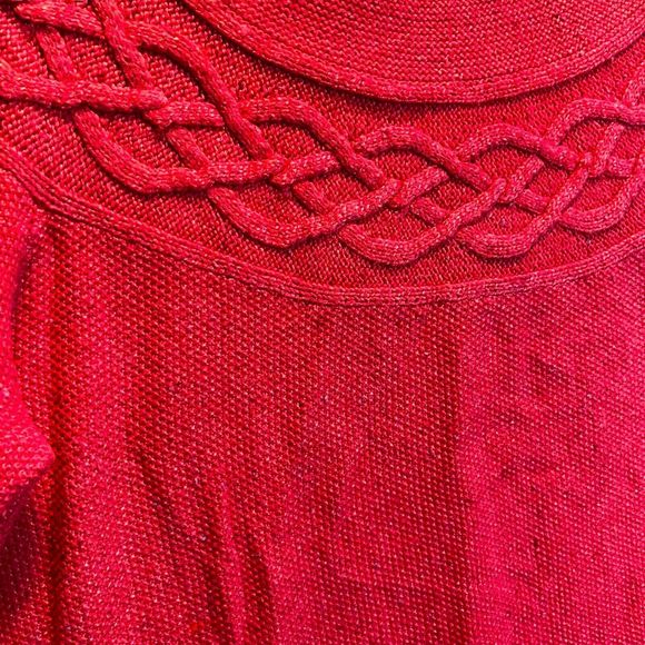 Talbots Pink Confetti Cable Knit Crewneck Sweater Womens L Large - Picture 3 of 8